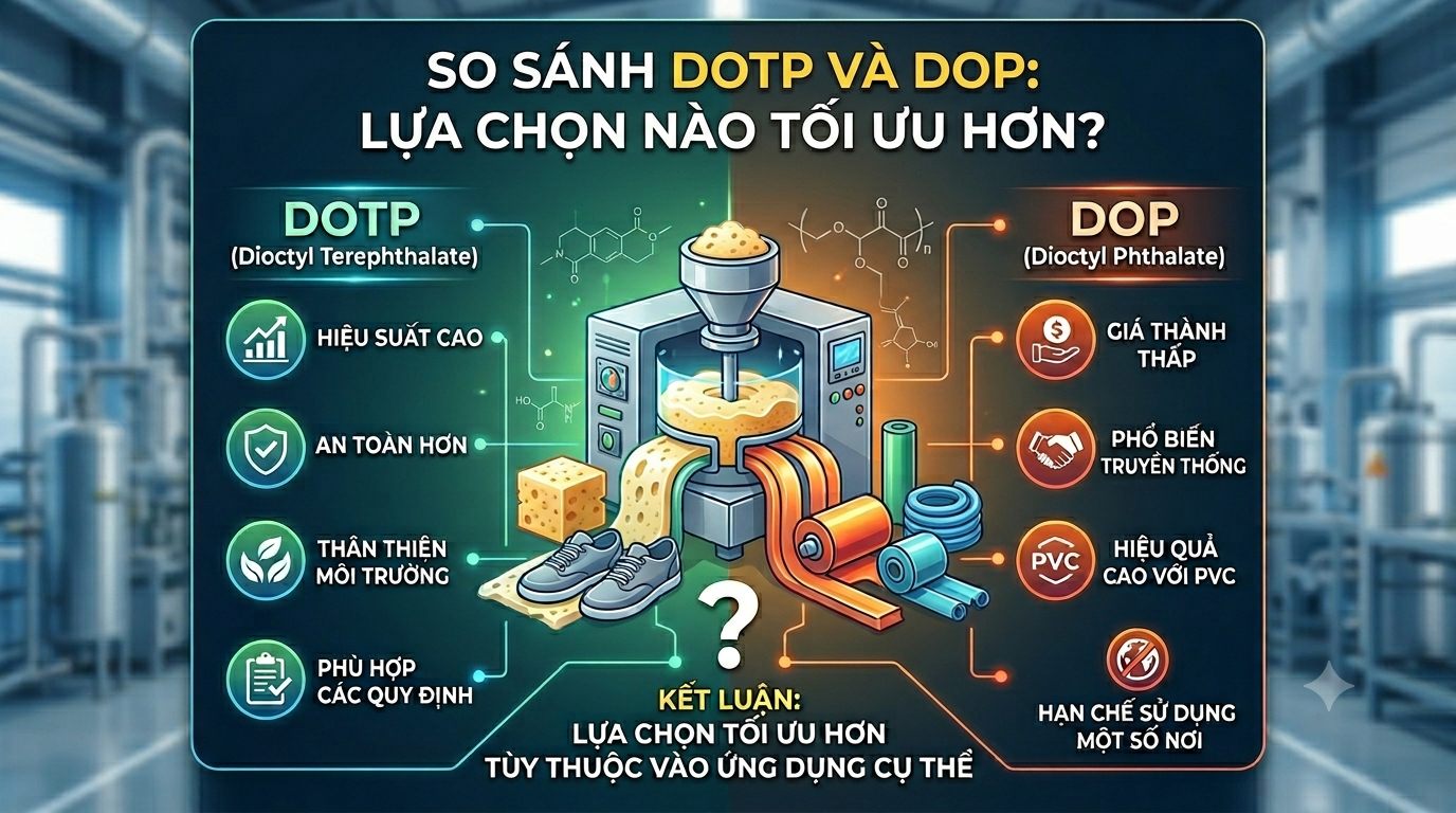 So Sánh DOTP Và DOP Trong Sản Xuất Polyurethane: Lựa Chọn Nào Tối Ưu Hơn?