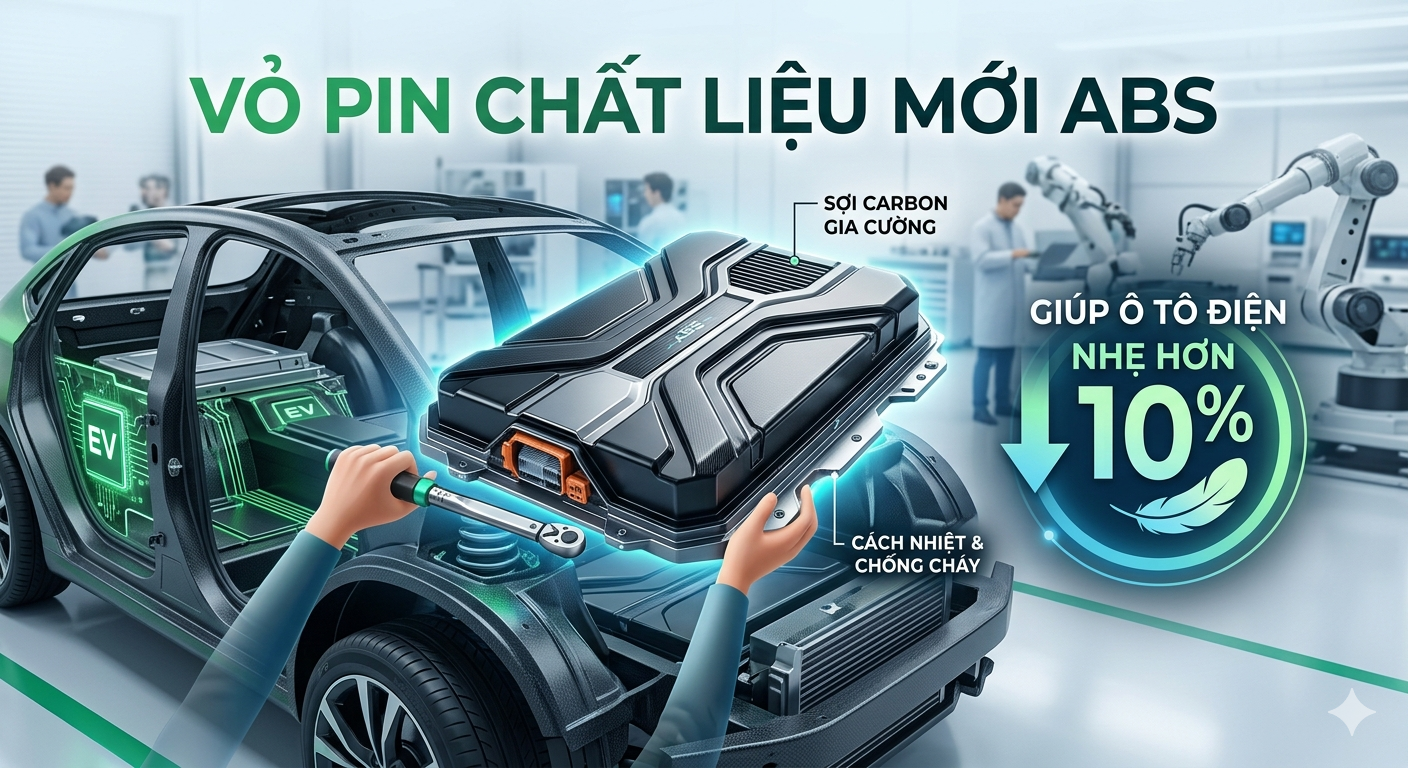Vỏ Pin Chất Liệu Mới ABS Giúp Ô Tô Điện Nhẹ Hơn 10%
