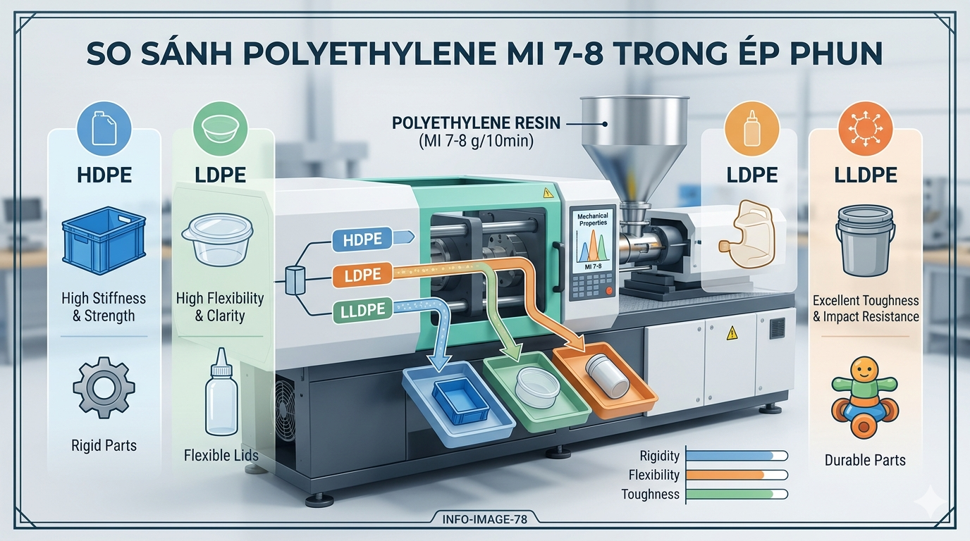 Tối Ưu Hóa Hiệu Suất Ép Phun Với LLDPE MI 7-8: Phân Tích Kỹ Thuật & Giải Pháp Chi Phí