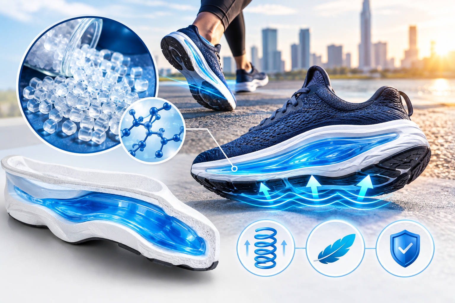 Công Nghệ Đệm Giày TPU: Giải Mã "Vũ Khí" Đế Giữa (Midsole) Đàn Hồi Cao Trên Các Dòng Giày Chạy Bộ Bán Chạy